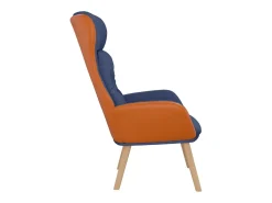 Poltrona|vidaxl Cadeira de descanso PVC e tecido Azul