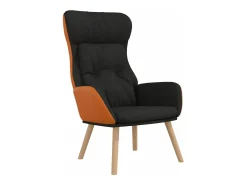 Poltrona*vidaxl Cadeira de descanso PVC e tecido Preto