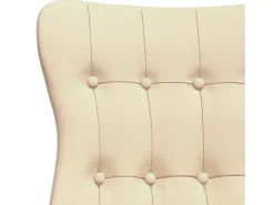 Poltrona|vidaxl Cadeira de descanso tecido cor Creme