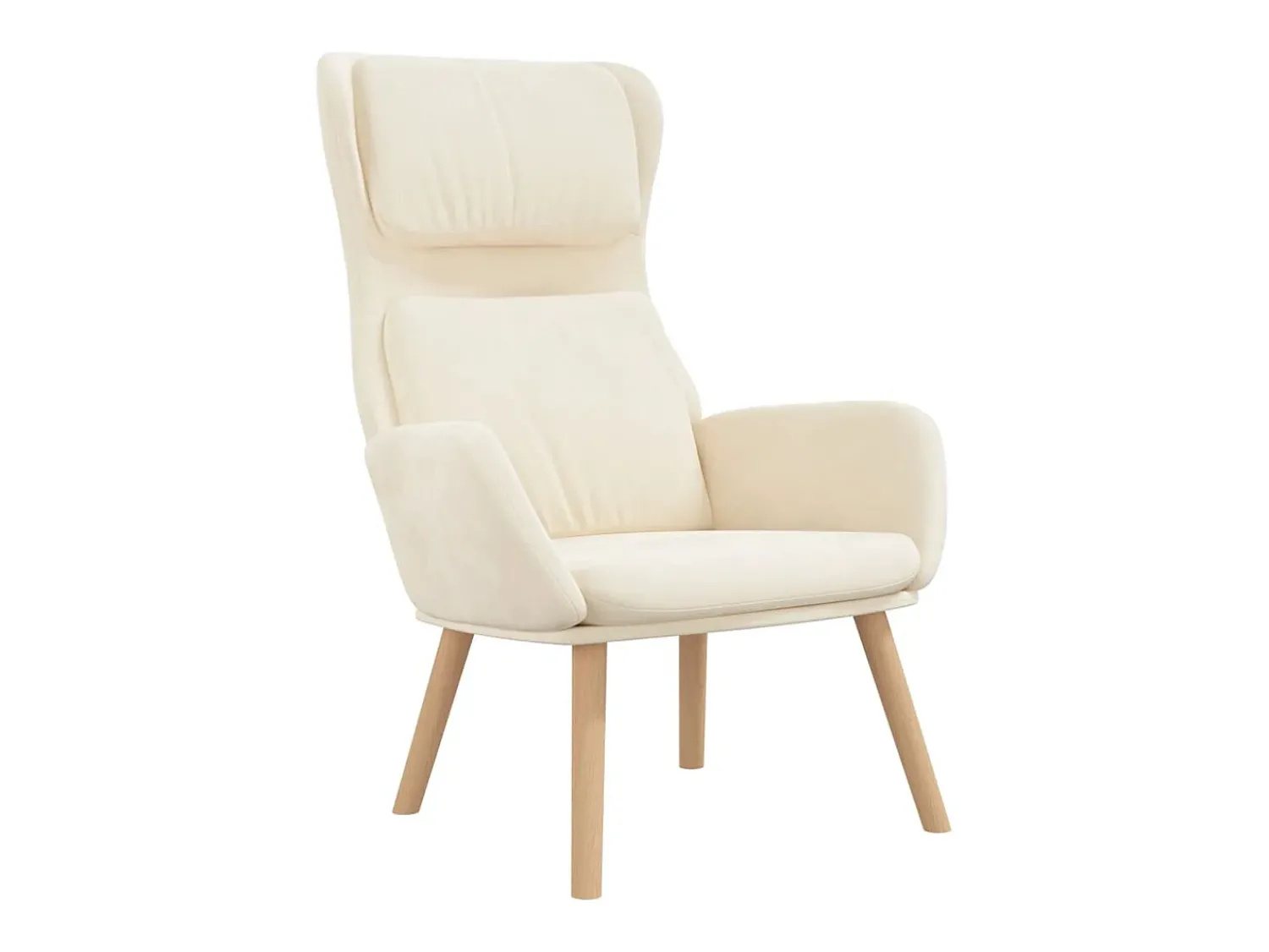Poltrona* Cadeira de descanso veludo branco nata PT927548 Creme