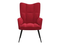 Hot Cadeira de descanso veludo tinto PT620280 Vermelho