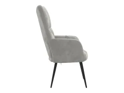 Poltrona*vidaxl Cadeira de descanso veludo cinzento-claro Cinzento claro