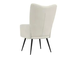 Best vidaxl Cadeira de descanso veludo branco nata Creme