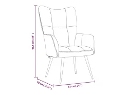 Best vidaxl Cadeira de descanso veludo branco nata Creme