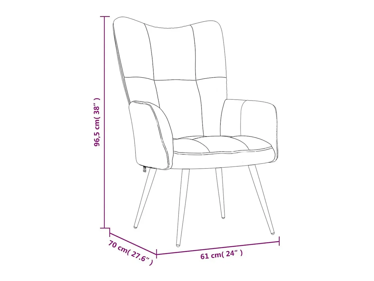 Best vidaxl Cadeira de descanso veludo branco nata Creme
