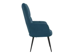 Poltrona|vidaxl Cadeira de descanso veludo Azul