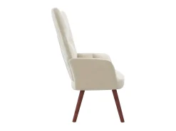 Poltrona| Cadeira de descanso veludo branco nata PT457673 Creme