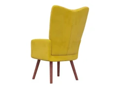 Cadeira de descanso veludo amarelo mostarda PT800890^ Poltrona