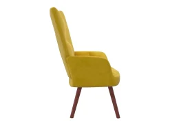 Cadeira de descanso veludo amarelo mostarda PT800890^ Poltrona