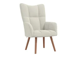 Poltrona*vidaxl Cadeira de descanso veludo branco nata Creme