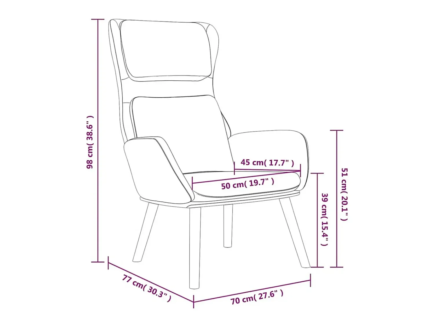 Outlet vidaxl Cadeira de descanso veludo branco nata Creme