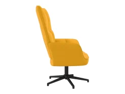 Cadeira de descanso veludo amarelo mostarda PT177304^ Poltrona