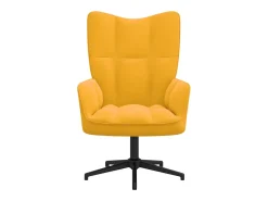 Cadeira de descanso veludo amarelo mostarda PT177304^ Poltrona