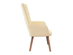 Poltrona| Cadeira de descanso veludo branco nata PT617468 Creme