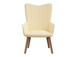 Poltrona| Cadeira de descanso veludo branco nata PT617468 Creme