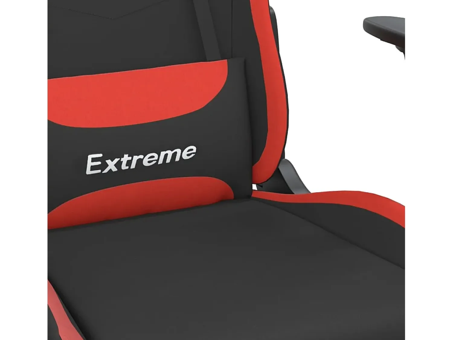 Poltrona*vidaxl Cadeira de gaming c/ apoio para os pés tecido preto e Vermelho