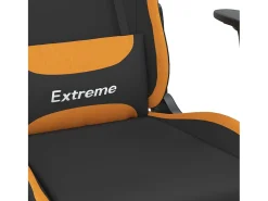 Poltrona|vidaxl Cadeira de gaming com apoio de pés tecido preto e laranja Cor de laranja