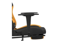 Poltrona|vidaxl Cadeira de gaming com apoio de pés tecido preto e laranja Cor de laranja