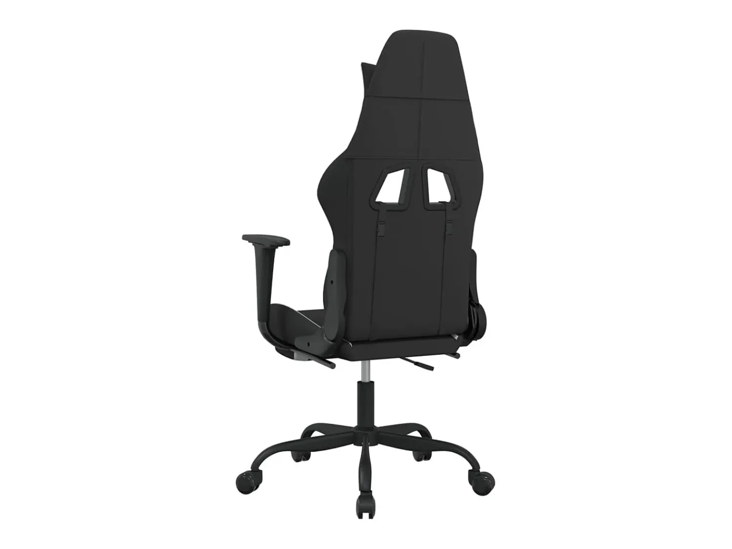 Best vidaxl Cadeira de gaming com apoio de pés tecido preto e Branco