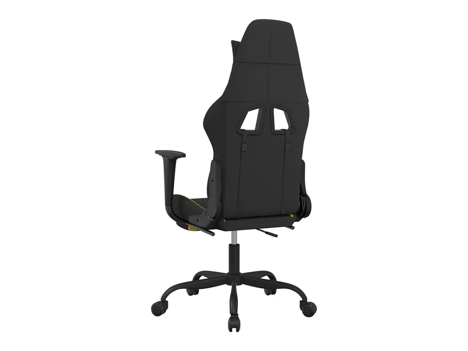 vidaxl Cadeira de gaming com apoio para os pés tecido preto e^ Poltrona