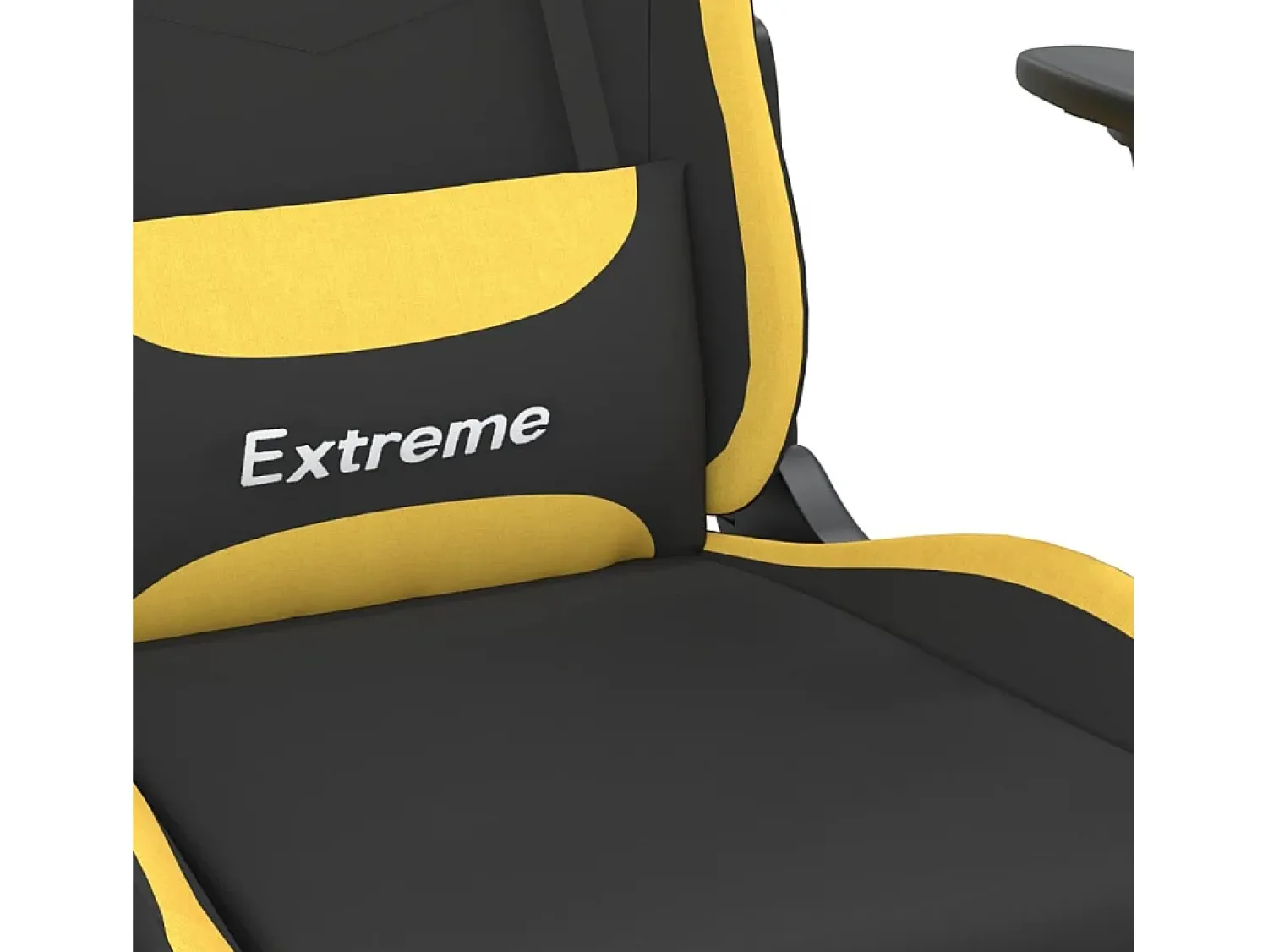vidaxl Cadeira de gaming com apoio para os pés tecido preto e^ Poltrona