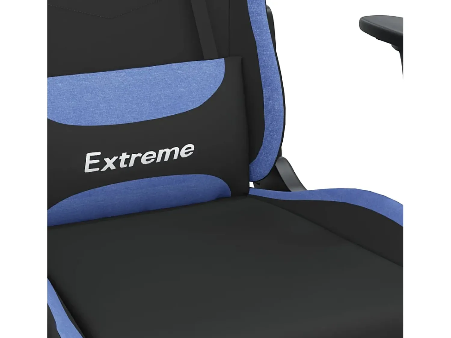 Poltrona*vidaxl Cadeira de gaming com apoio de pés tecido preto e Azul