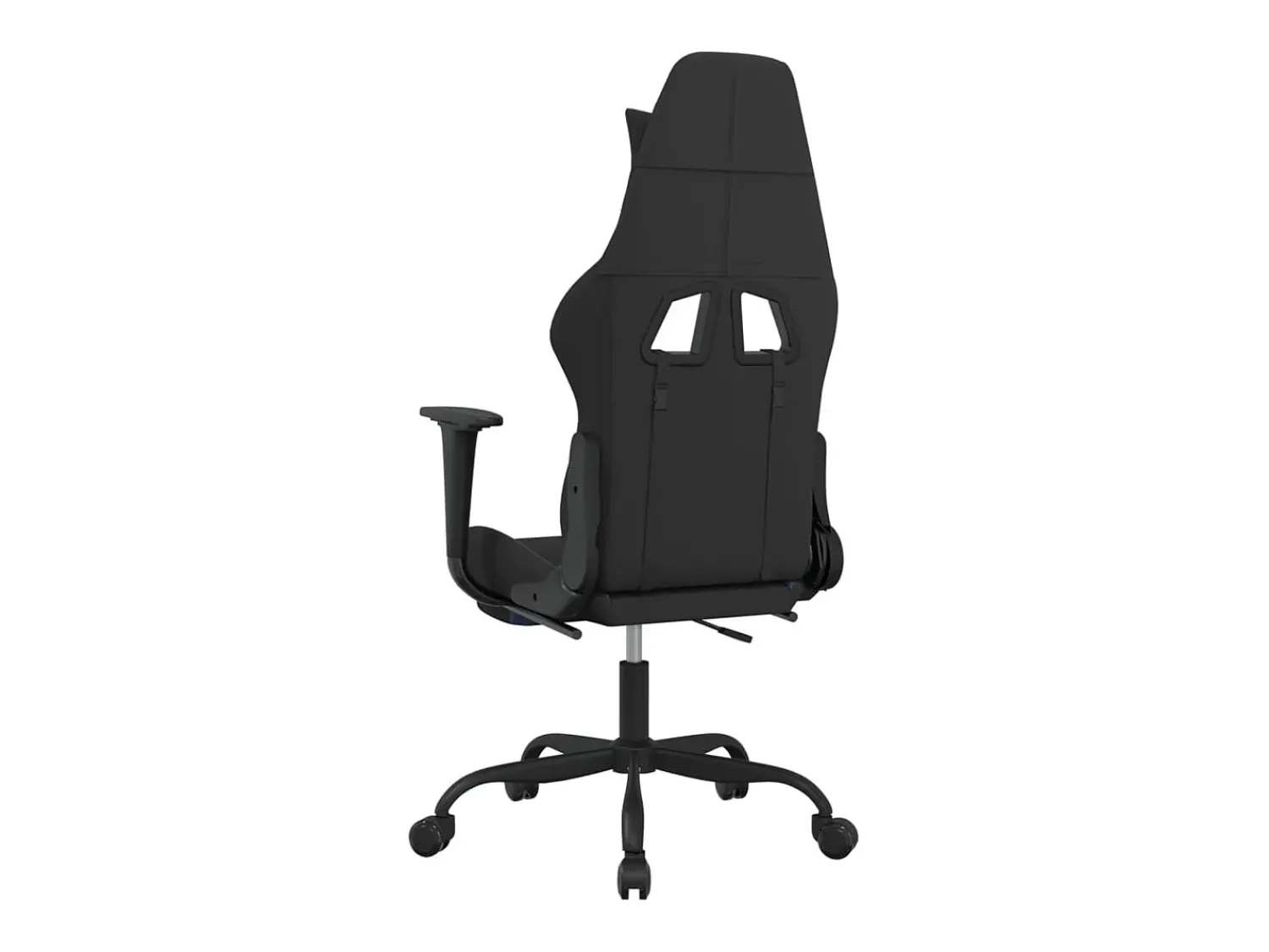 Poltrona*vidaxl Cadeira de gaming com apoio de pés tecido preto e Azul