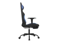 Poltrona*vidaxl Cadeira de gaming com apoio de pés tecido preto e Azul