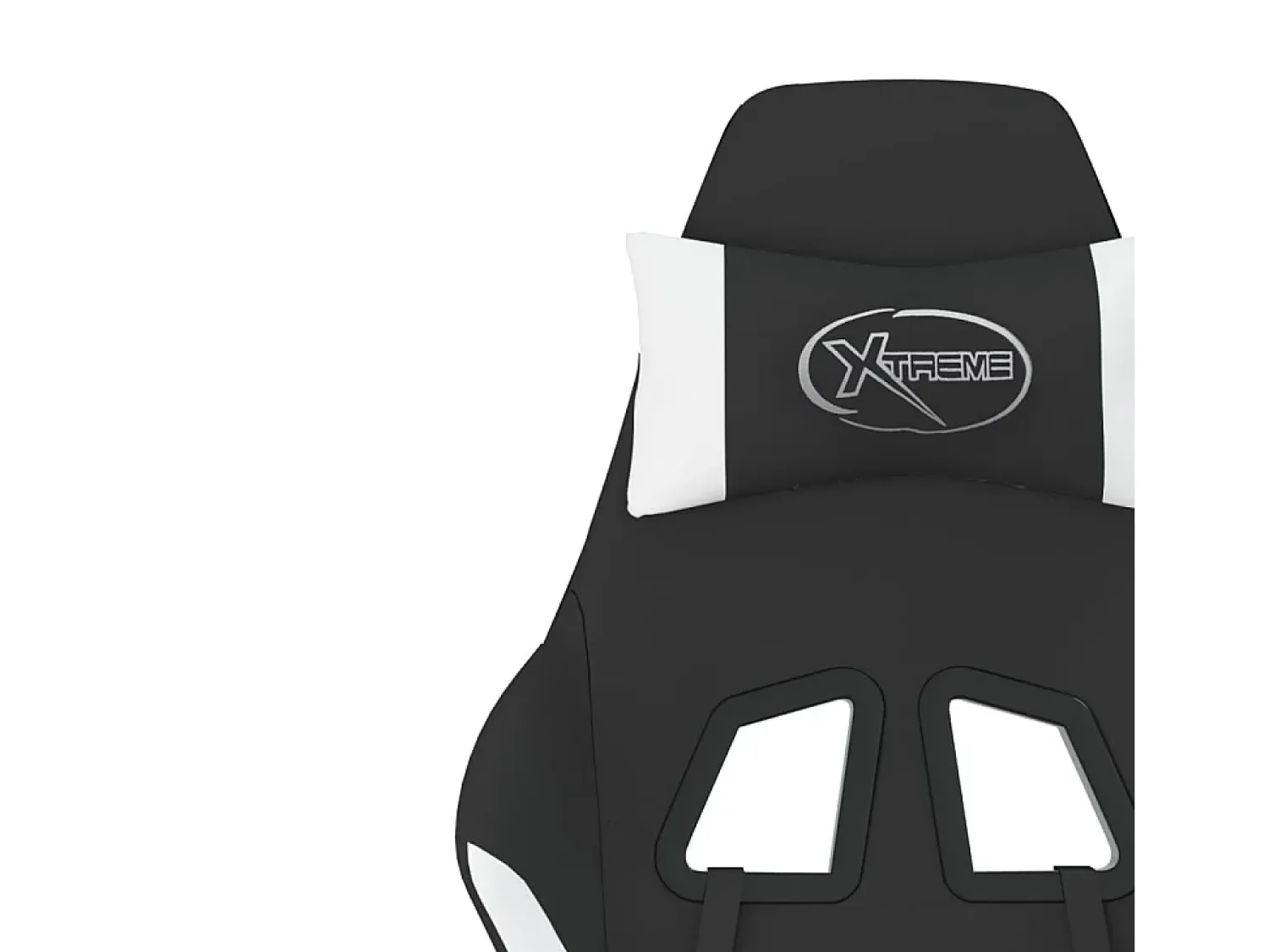 Poltrona*vidaxl Cadeira de gaming com apoio de pés tecido preto e Branco