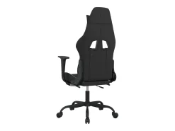 Poltrona*vidaxl Cadeira de gaming com apoio de pés tecido preto e Branco