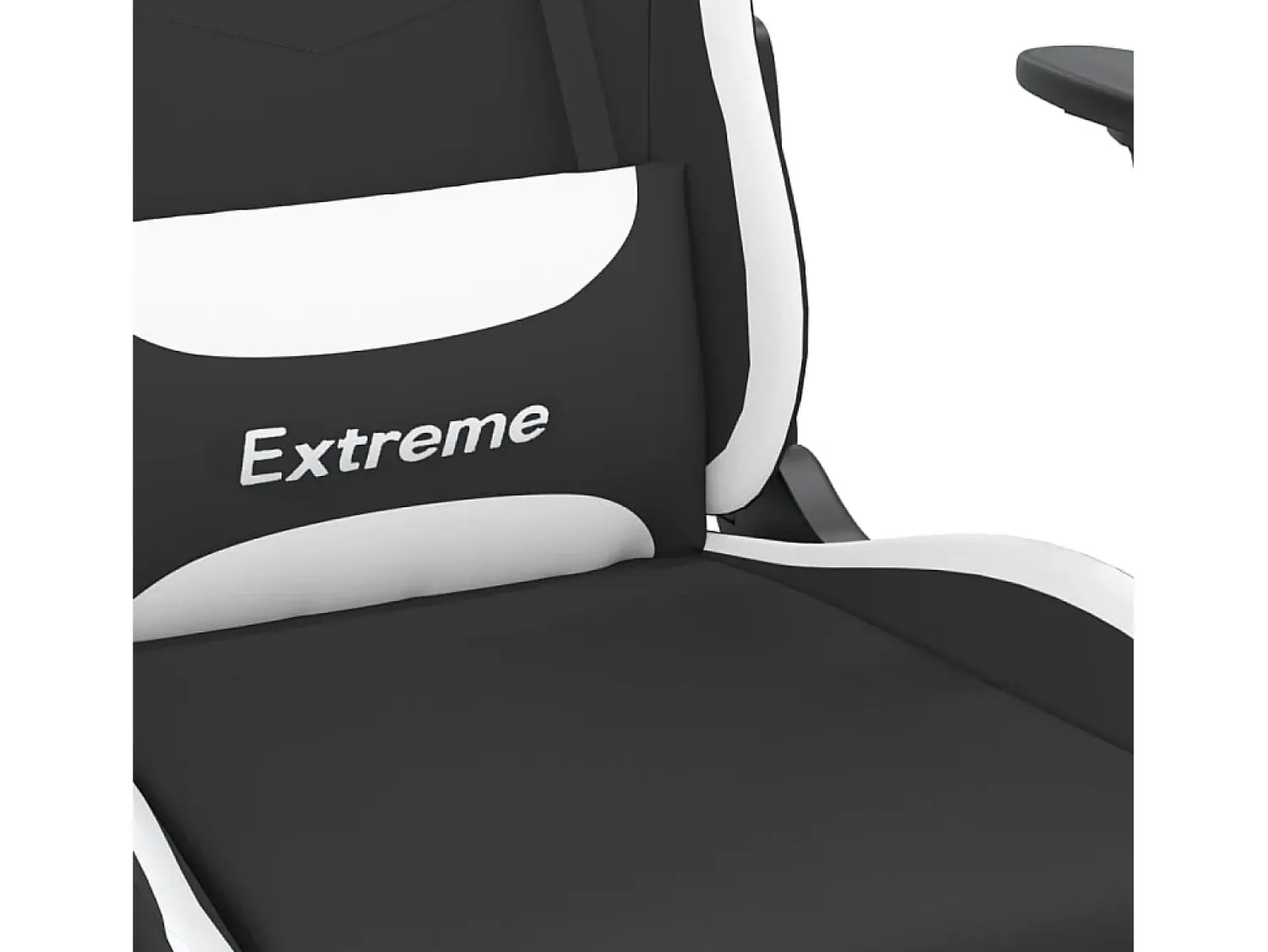 Poltrona*vidaxl Cadeira de gaming com apoio de pés tecido preto e Branco
