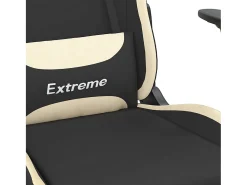 Sale vidaxl Cadeira de gaming com apoio de pés tecido preto e Creme