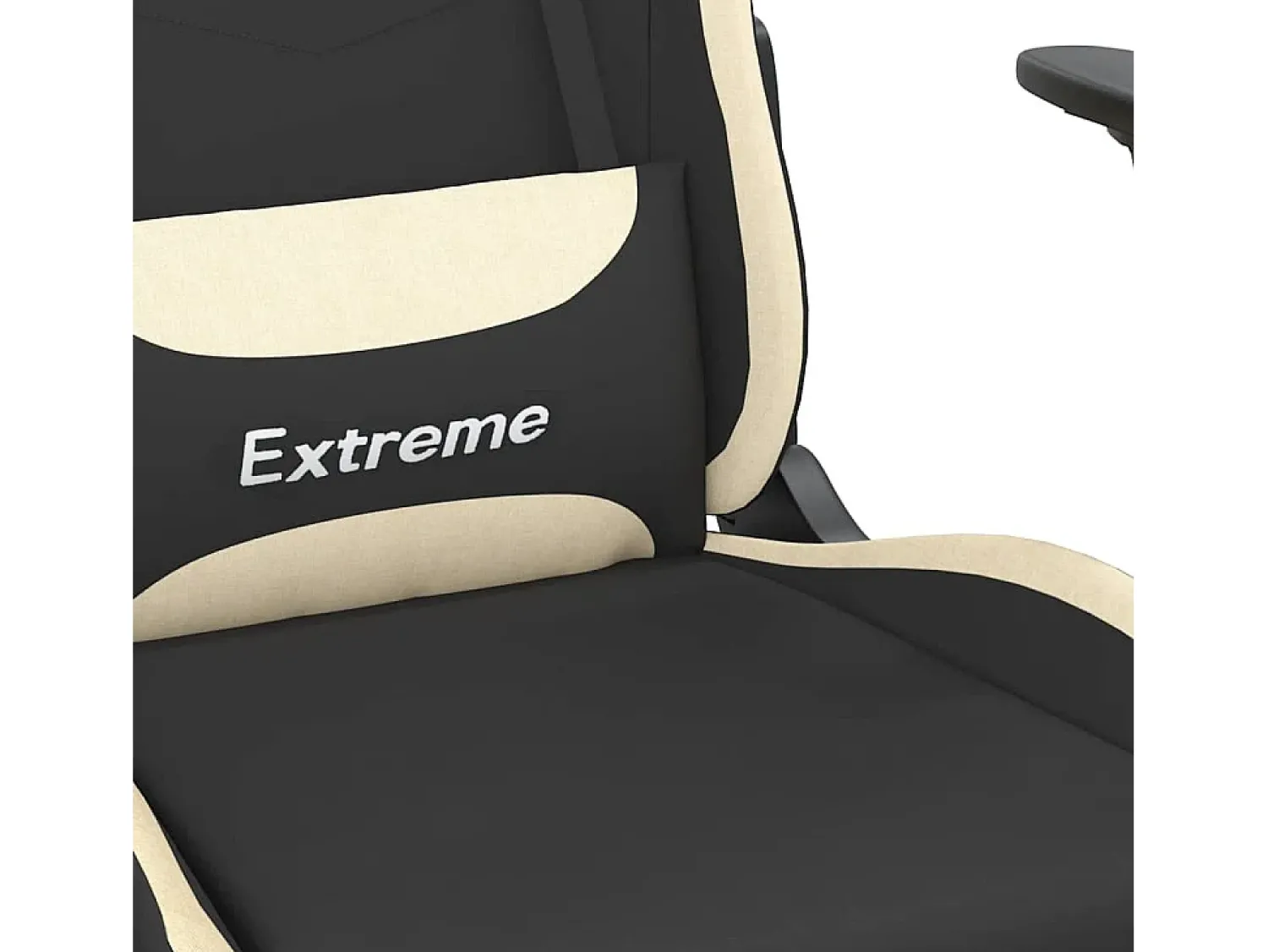 Sale vidaxl Cadeira de gaming com apoio de pés tecido preto e Creme