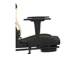 Sale vidaxl Cadeira de gaming com apoio de pés tecido preto e Creme