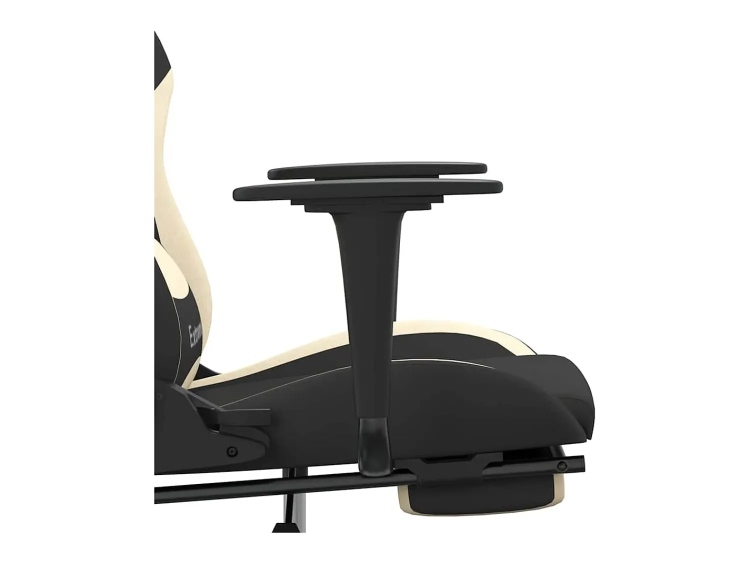 Sale vidaxl Cadeira de gaming com apoio de pés tecido preto e Creme