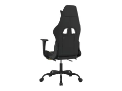 vidaxl Cadeira de gaming com apoio de pés tecido preto e^ Poltrona