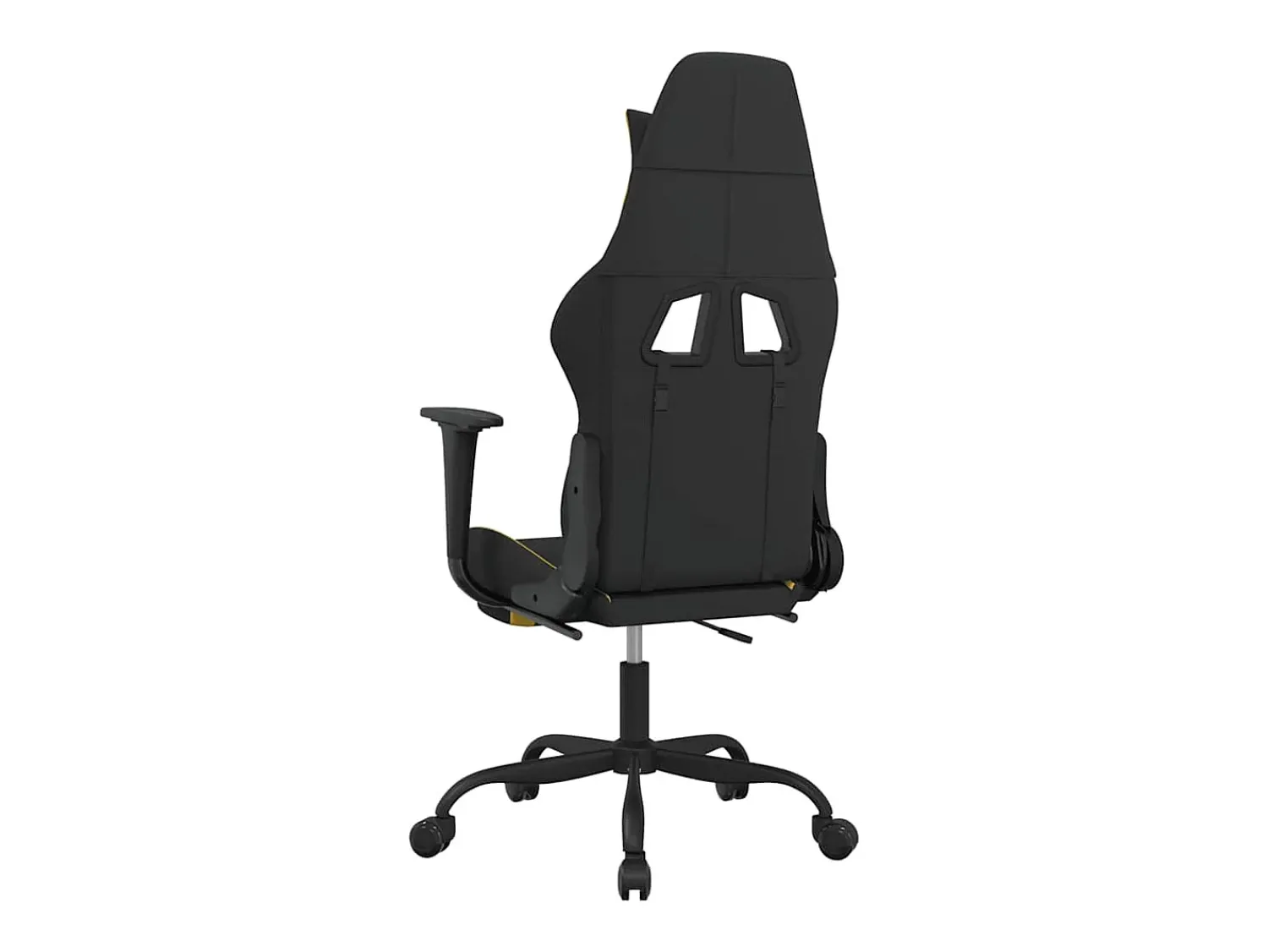 vidaxl Cadeira de gaming com apoio de pés tecido preto e^ Poltrona