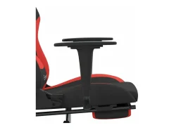 Best vidaxl Cadeira de gaming com apoio de pés tecido preto e Vermelho
