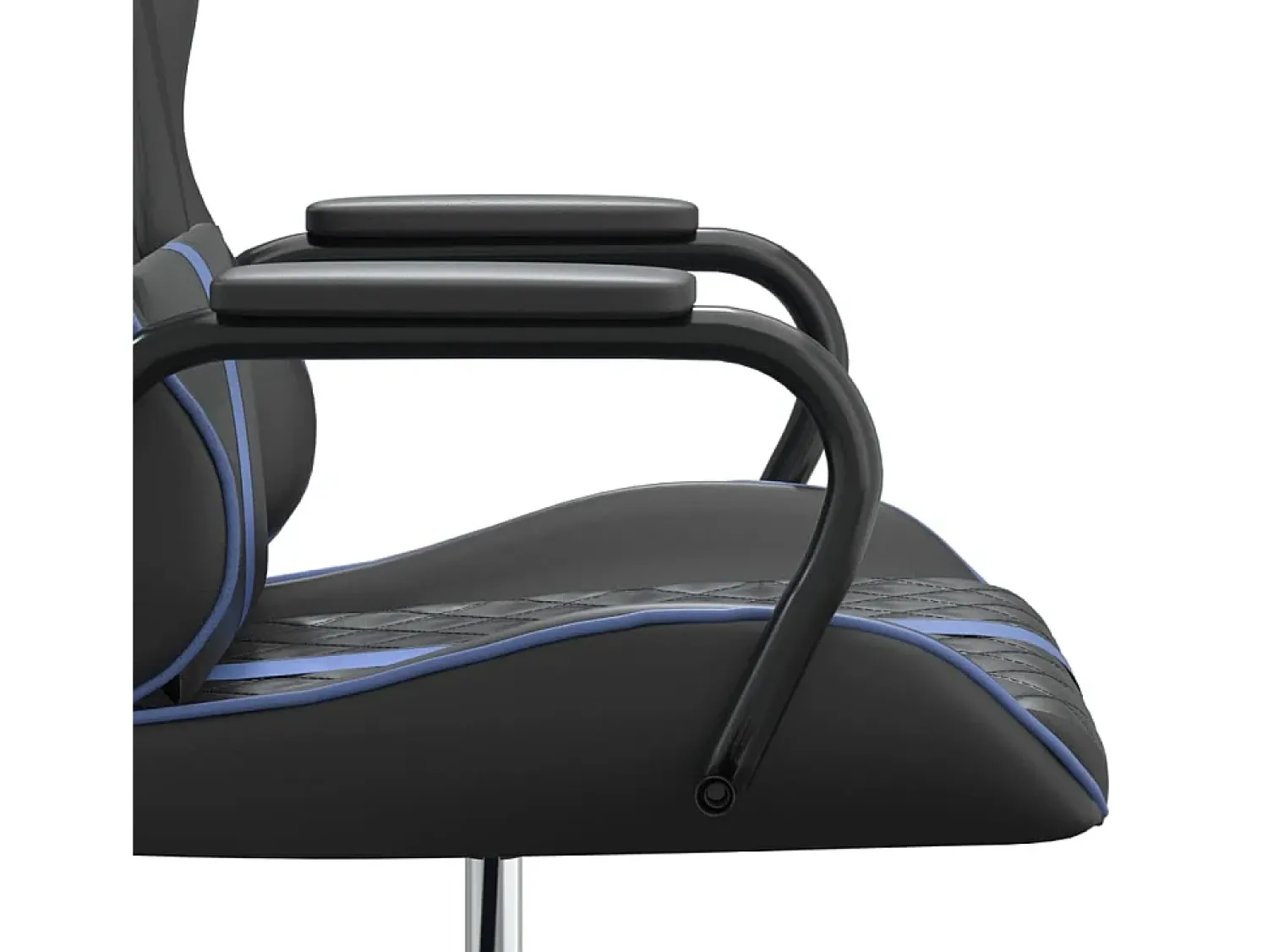 vidaxl Cadeira de gaming couro artificial preto e azul^ Poltrona
