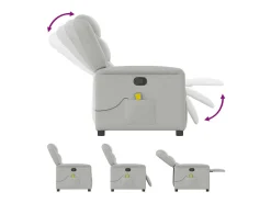 Poltrona| Cadeira de massagem reclinável tecido SHL291713 Cinzento