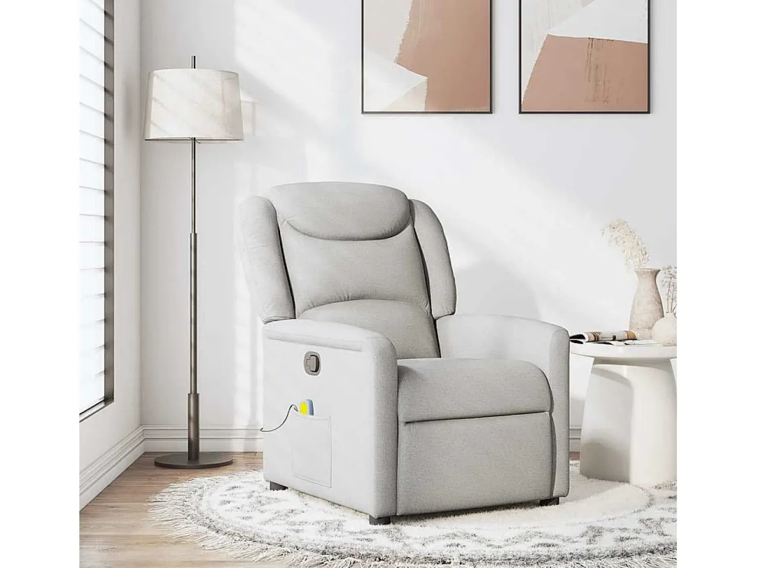 Poltrona| Cadeira de massagem reclinável tecido SHL291713 Cinzento