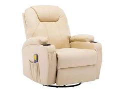 Poltrona|vidaxl Cadeira de massagem reclinável couro artificial Creme