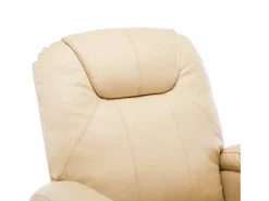 Poltrona|vidaxl Cadeira de massagem reclinável couro artificial Creme