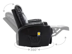 Poltrona|vidaxl Cadeira de massagem reclinável couro artificial Preto