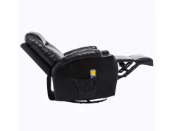 Poltrona|vidaxl Cadeira de massagem reclinável couro artificial Preto