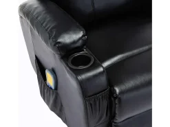 Poltrona|vidaxl Cadeira de massagem reclinável couro artificial Preto