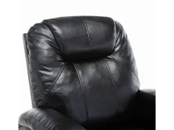 Poltrona|vidaxl Cadeira de massagem reclinável couro artificial Preto