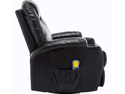 Poltrona|vidaxl Cadeira de massagem reclinável couro artificial Preto