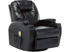 Poltrona|vidaxl Cadeira de massagem reclinável couro artificial Preto