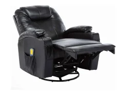 Poltrona|vidaxl Cadeira de massagem reclinável couro artificial Preto